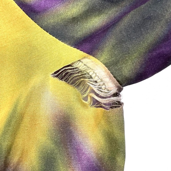 Escada Sport Women Sz 42 Large Silk Blend 3/4 Sleeve Blouse Shirt Top Mardi Gras - Picture 7 of 10